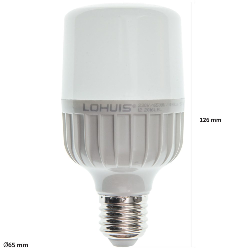 Bec LED T65 LOHUIS, forma tubulara, E27, 15W, 25000 ore, lumina rece