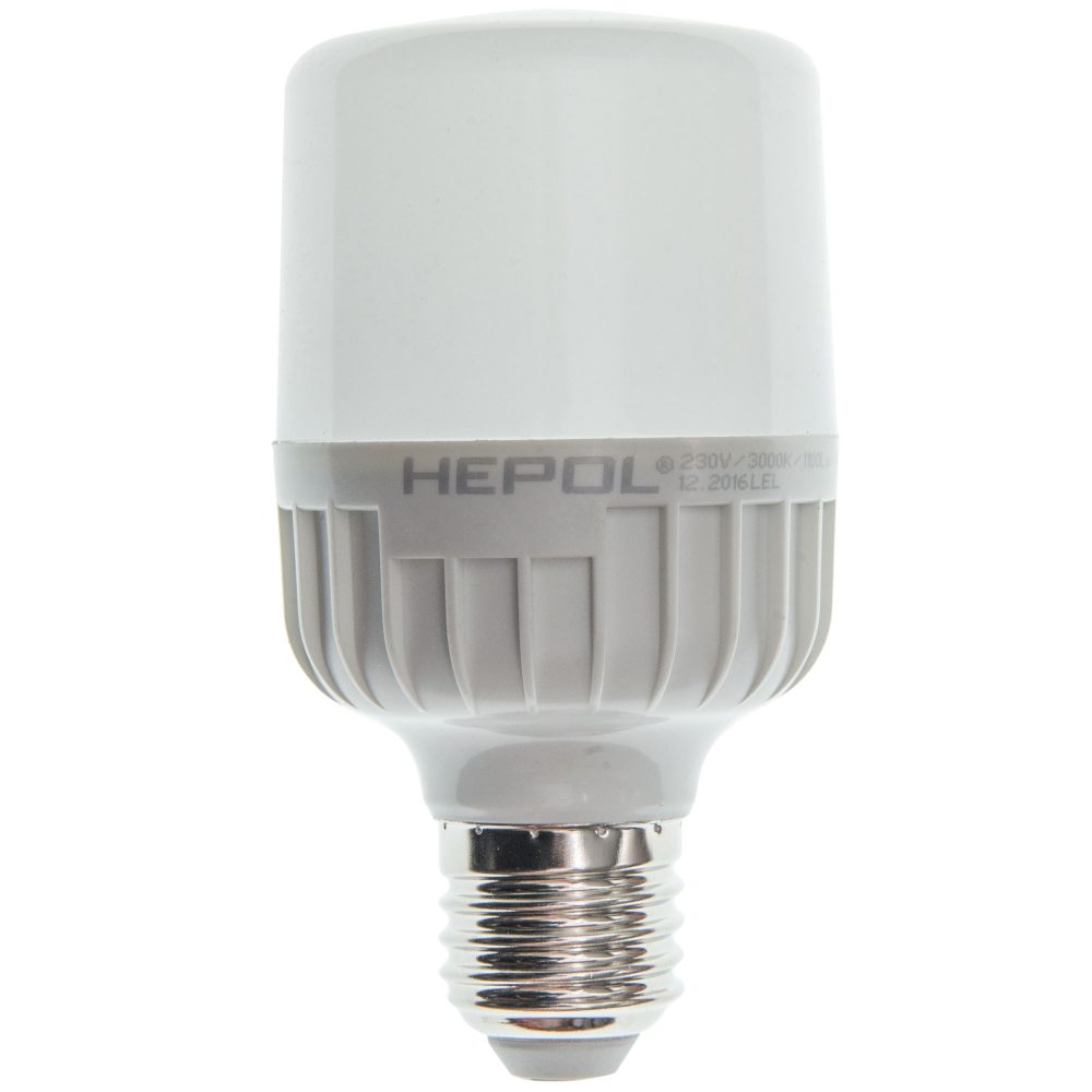 Bec LED T60 HEPOL, forma tubulara, E27, 12W, 25000 ore, lumina calda