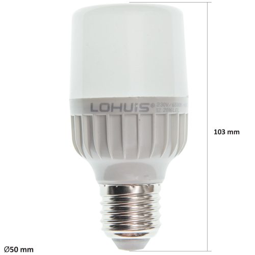 Bec LED T50 LOHUIS, forma tubulara, E27, 6W, 25000 ore, lumina rece