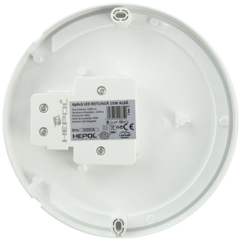 Aplica LED rotunda HEPOL, aparent/PT, 15W, lumina rece