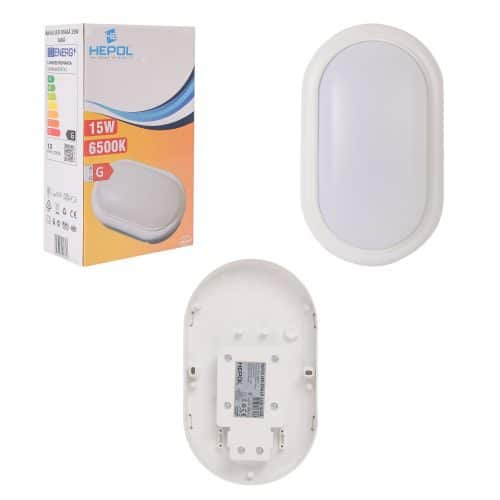 Aplica LED ovala HEPOL, aparent/PT, 15W, lumina rece