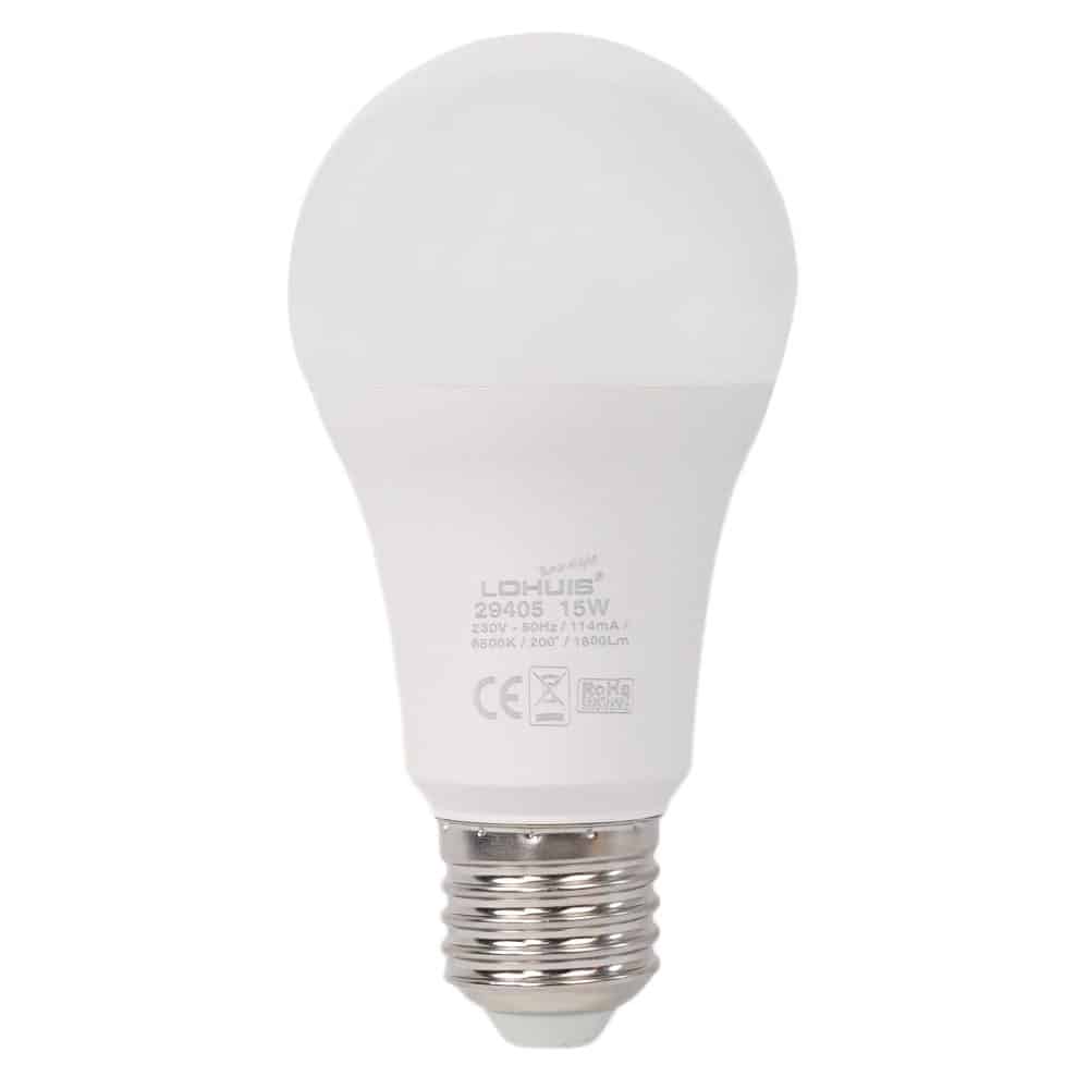 Bec LED LOHUIS, forma A60, E27, 15W, 25000 ore, lumina rece