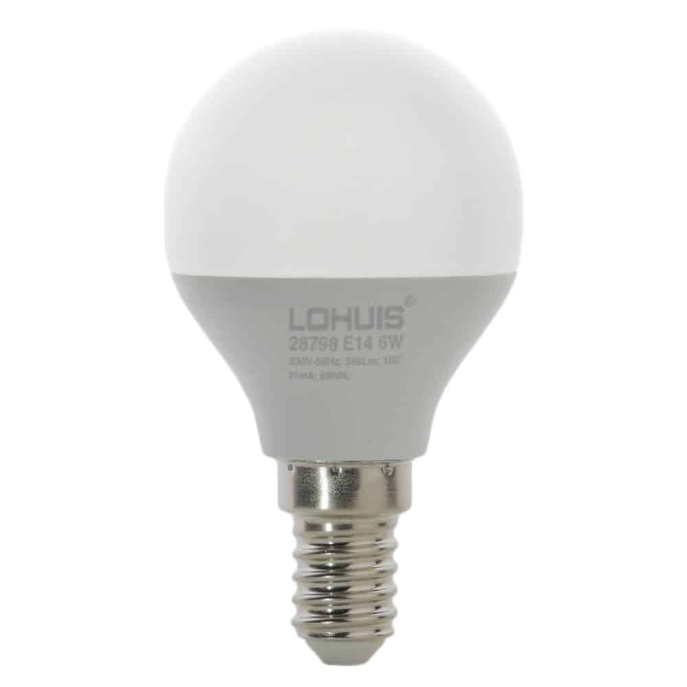 Bec LED LOHUIS DIMABIL, forma sferic, E14, 6W, 25000 ore, lumina rece