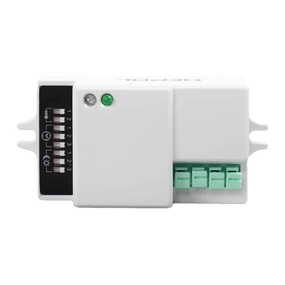 Senzor de miscare HEPOL, 5 – 15m, 180/360°, IP20, alb