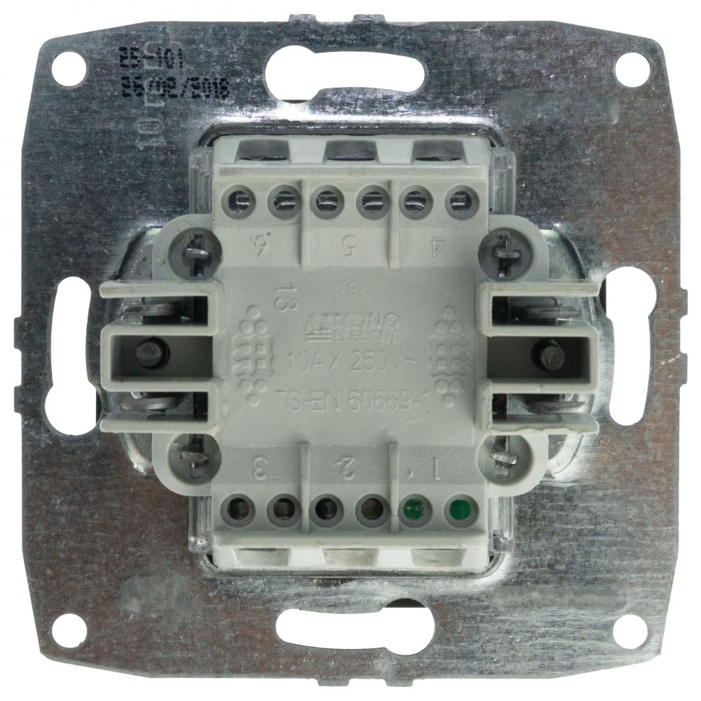 Mecanism Intrerupator simplu cu LED Mono Electric, ingropat/ST, FUME