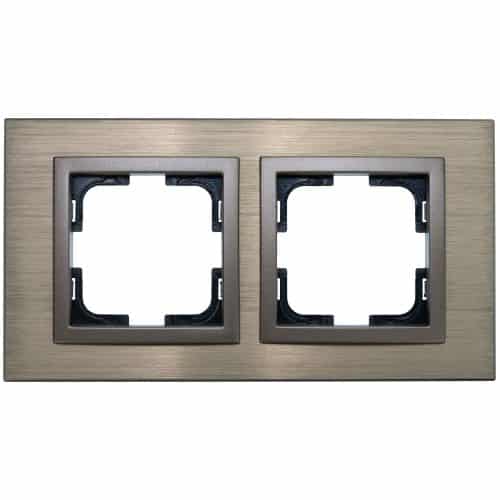 Rama Mono Electric, 2 module, STYLE ALUMINIU, BRONZ