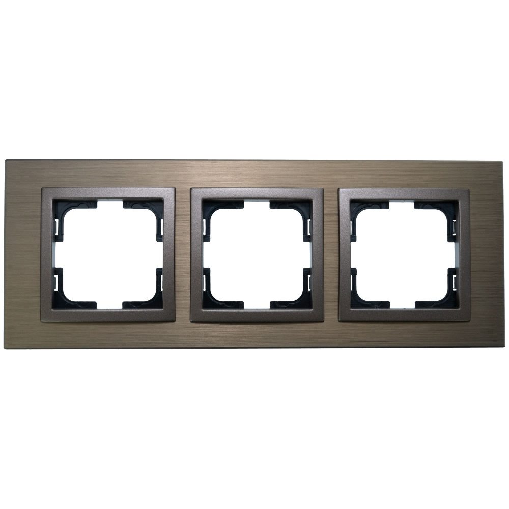 Rama Mono Electric, 3 module, STYLE ALUMINIU, BRONZ