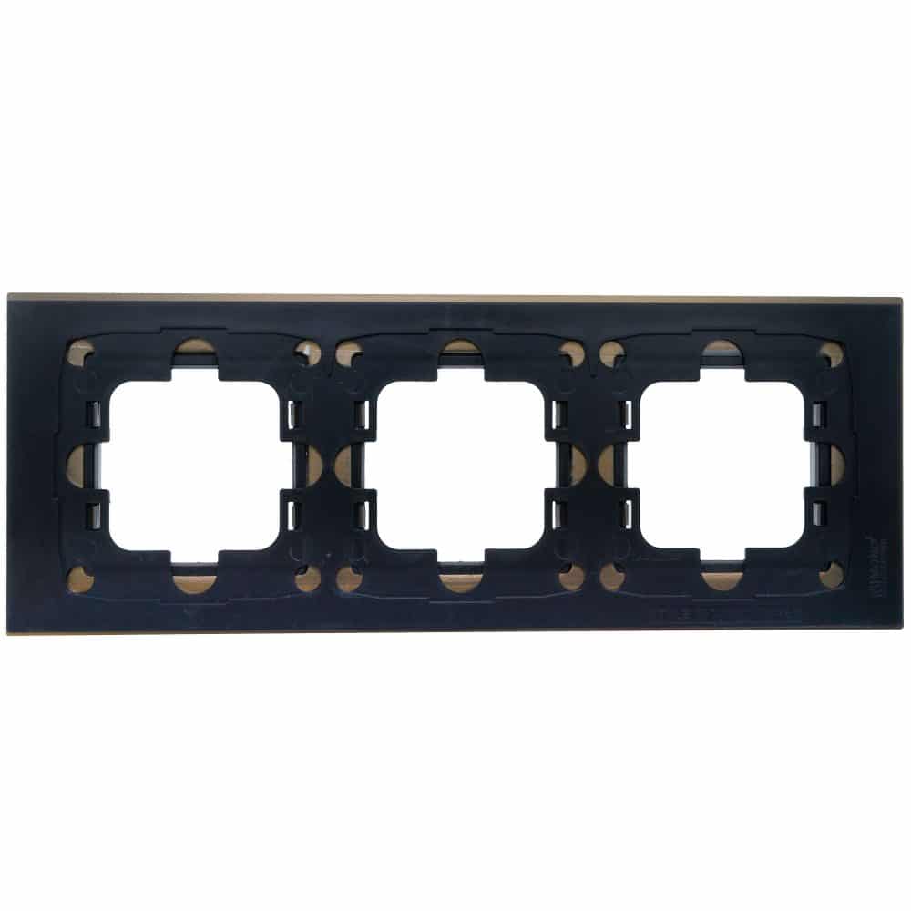 Rama Mono Electric, 3 module, STYLE ALUMINIU, BRONZ