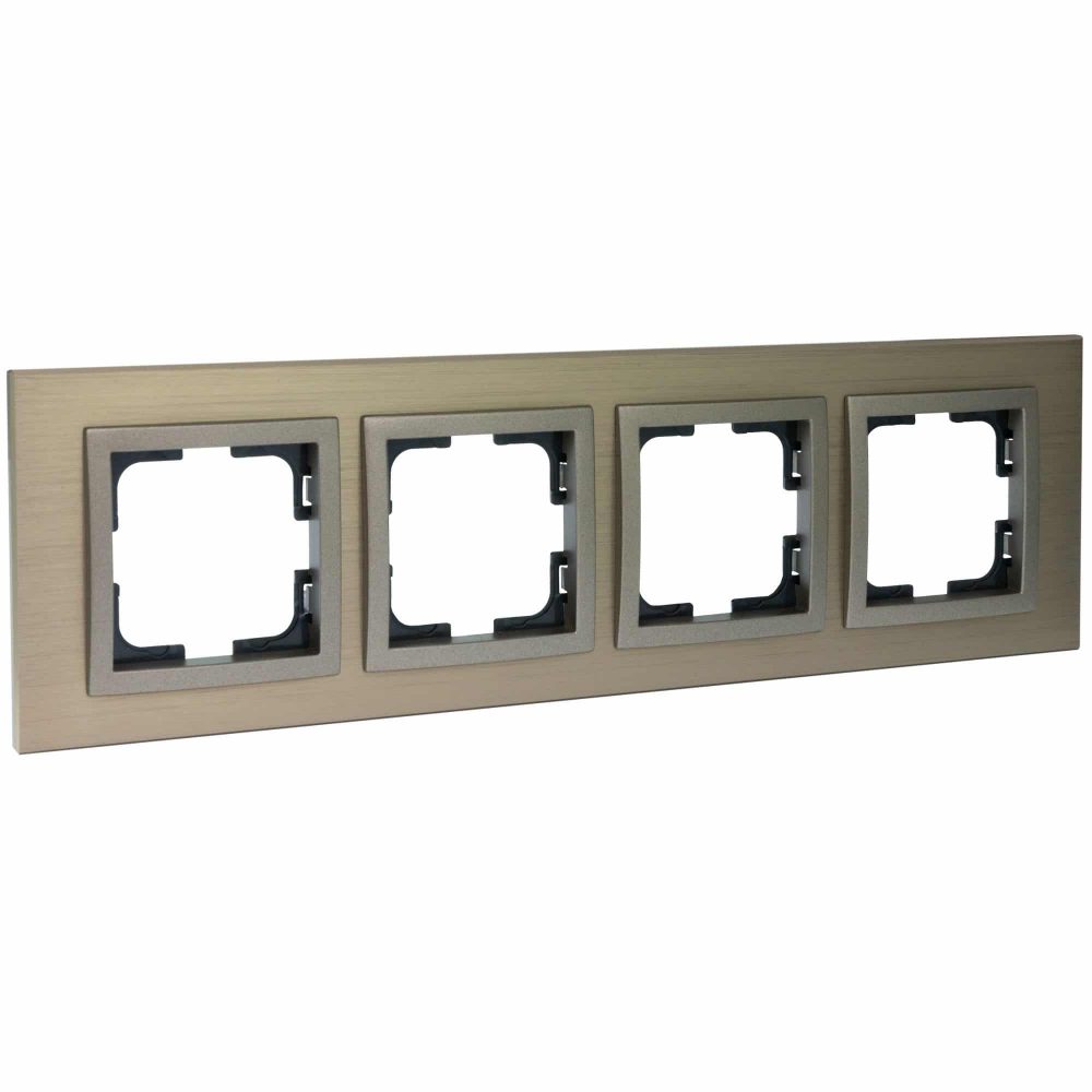 Rama Mono Electric, 4 module, STYLE ALUMINIU, BRONZ