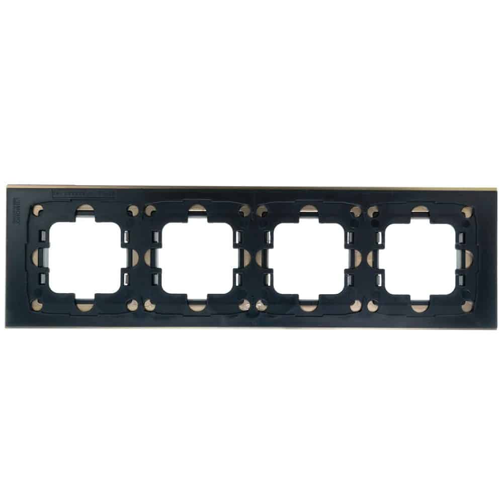 Rama Mono Electric, 4 module, STYLE ALUMINIU, BRONZ