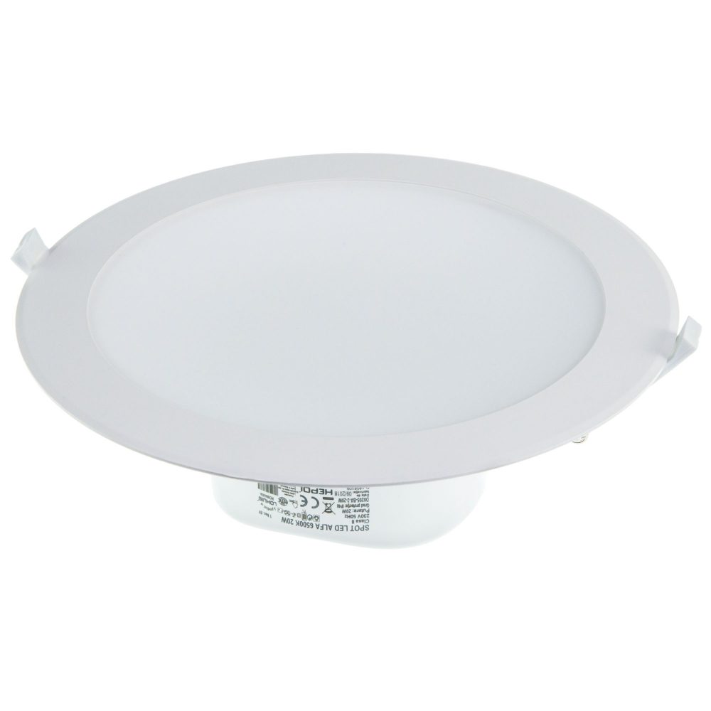 Spot LED rotund HEPOL, ALFA, incastrat/ST, 20W, lumina rece