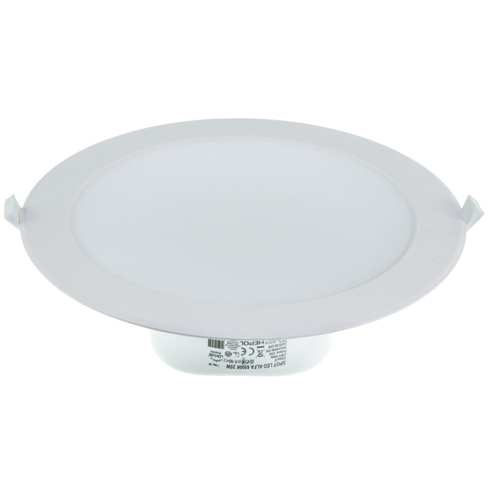 Spot LED rotund HEPOL, ALFA, incastrat/ST, 25W, lumina rece