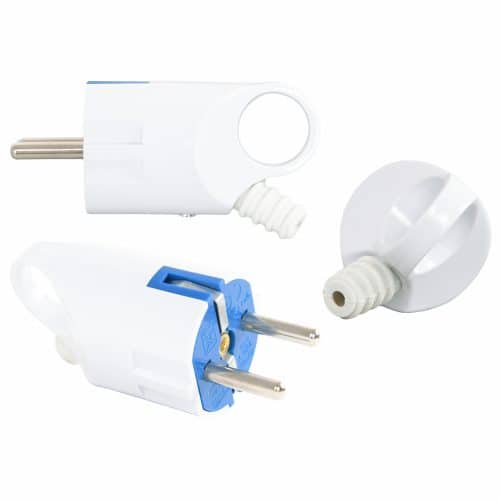 Stecher cu inel HEPOL, 10A, shucko, alb