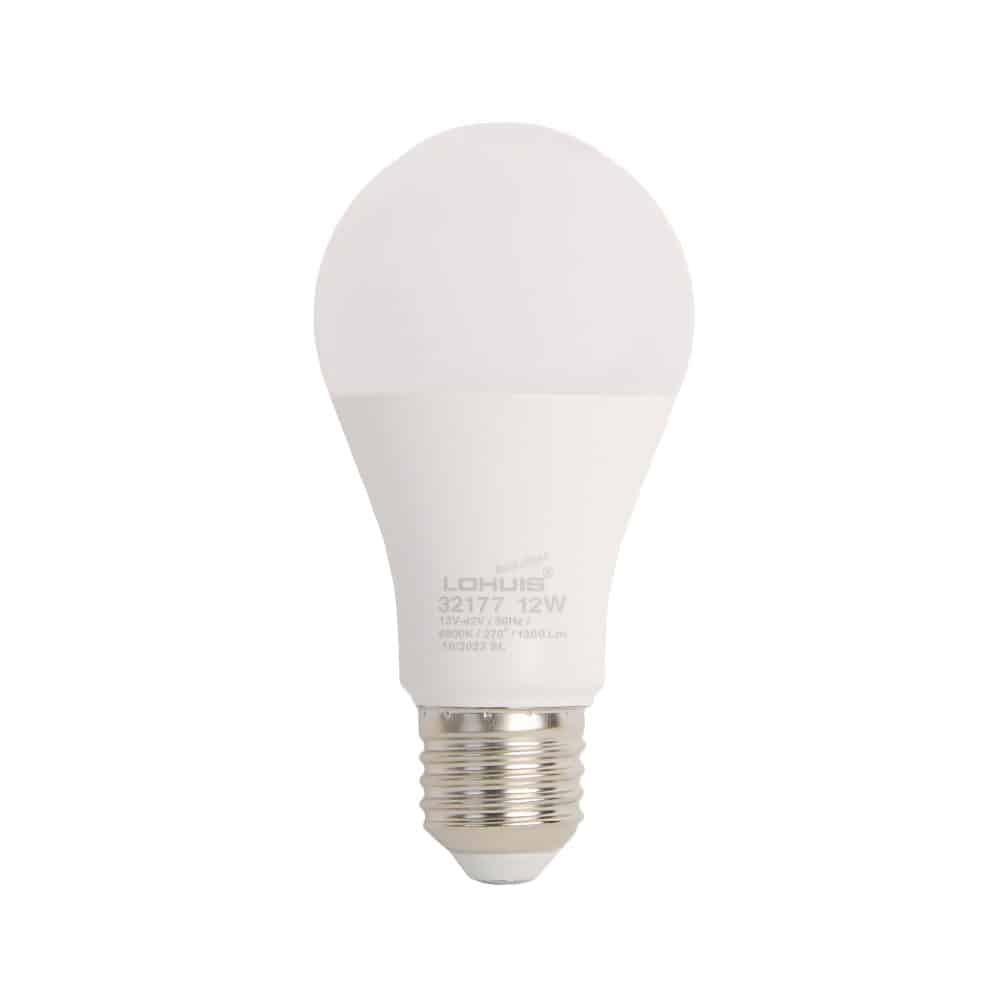 Bec LED LOHUIS, forma A60, AC/DC 12V-42V, E27, 12W, 25000 ore, 6500K