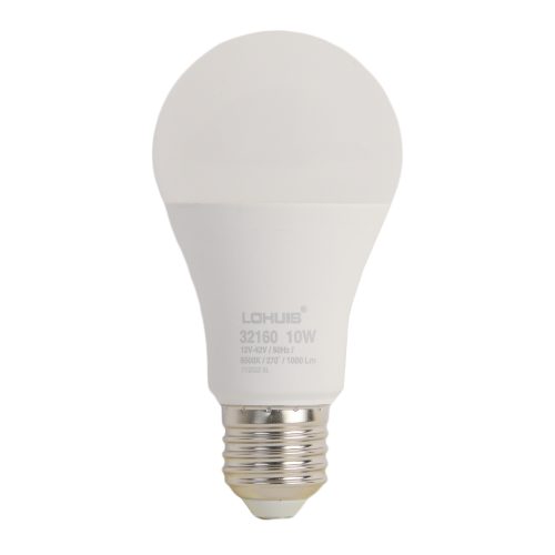 Bec LED LOHUIS, forma A60, AC/DC 12V-42V, E27, 10W, 25000 ore, 6500K