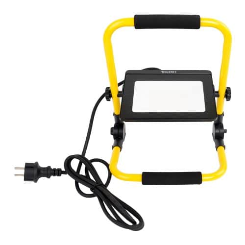 Proiector LED HEPOL, cu stativ pliabil, IP65, 50W, galben/negru, lumina rece