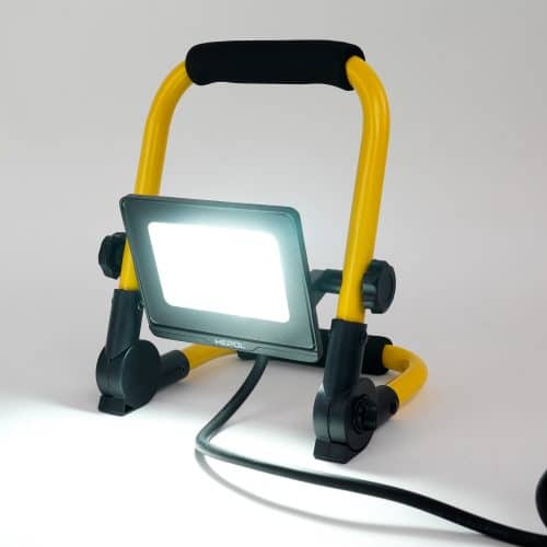 Proiector LED HEPOL, cu stativ pliabil, IP65, 20W, galben/negru, lumina rece