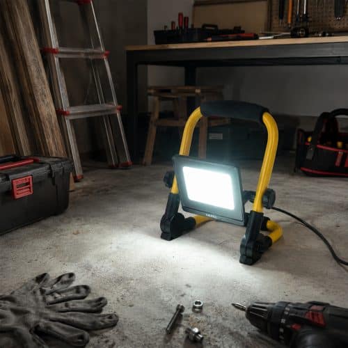 Proiector LED HEPOL, cu stativ pliabil, IP65, 20W, galben/negru, lumina rece