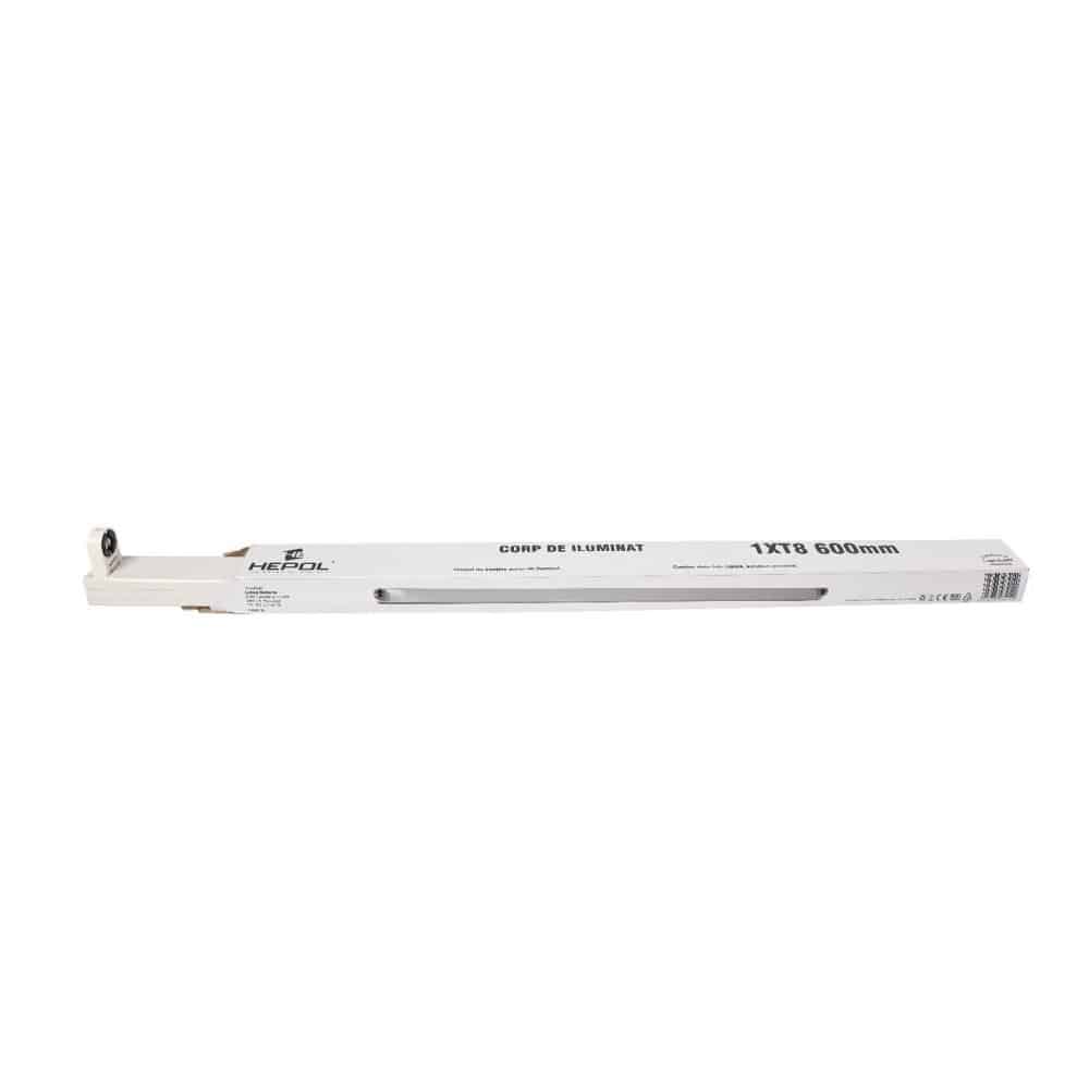 Corp iluminat HEPOL FLY, pentru tub LED, IP20, G13, 1x600mm, alb