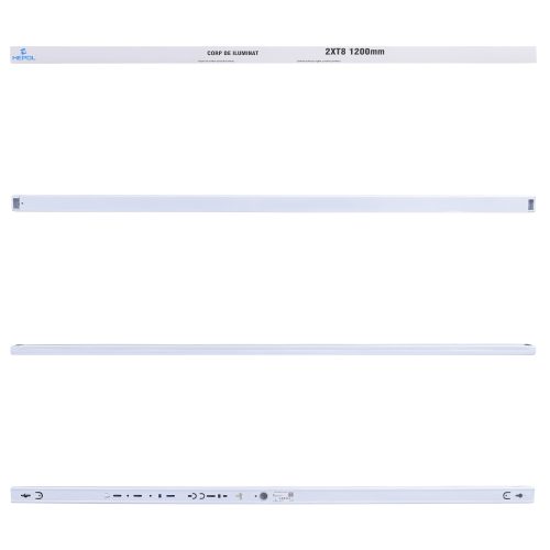 Corp iluminat HEPOL FLY 2xT8, pentru tub LED, IP20, G13, 2x1200mm, alb