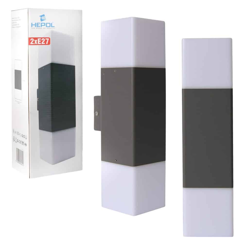 Aplica perete exterior IP54, 2XE27, max. 15W, 111x82x290mm