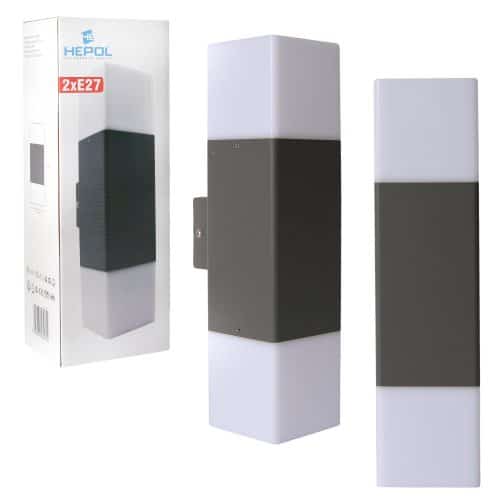 Aplica perete exterior IP54, 2XE27, max. 15W, 111x82x290mm
