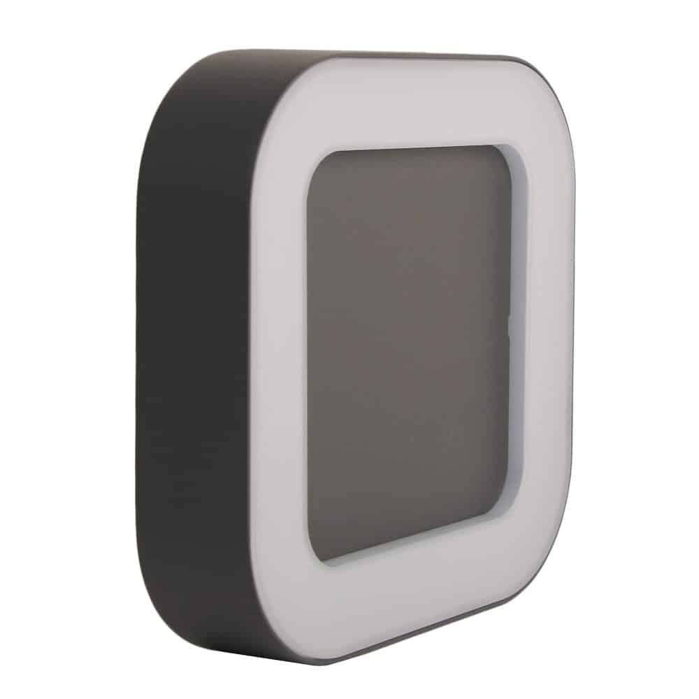 Aplica LED antracit patrata IP54, 10W, 202x202mm, 4000K, HEPOL