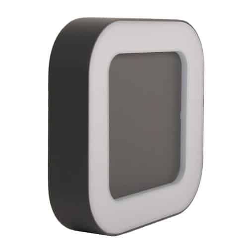 Aplica LED antracit patrata IP54, 10W, 202x202mm, 4000K, HEPOL