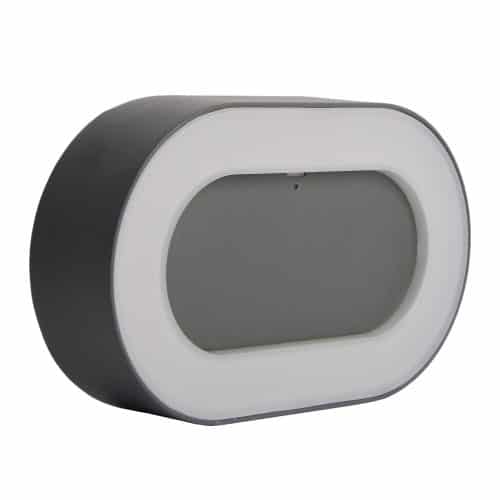 Aplica LED antracit ovala IP54, 8W, 202x123mm, 4000K, HEPOL