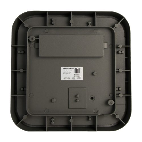 Aplica LED antracit patrata IP54, 16W, 280x280mm, 4000K, HEPOL
