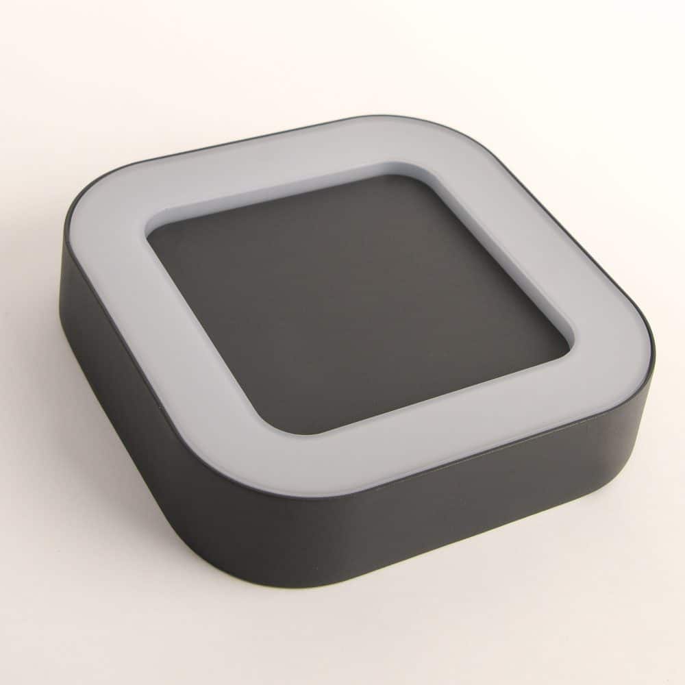 Aplica LED antracit patrata IP54, 10W, 202x202mm, 4000K, HEPOL