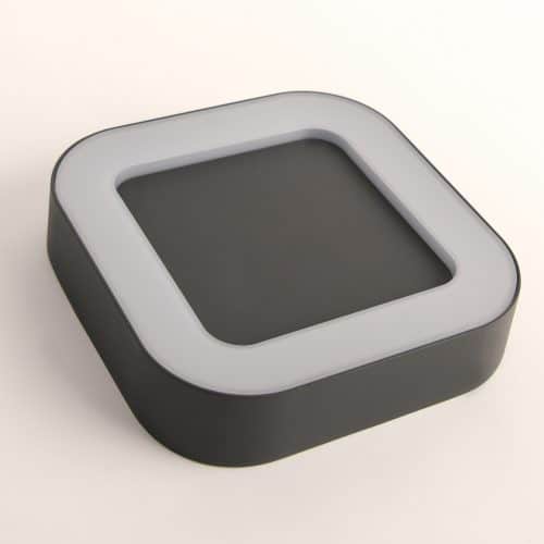 Aplica LED antracit patrata IP54, 10W, 202x202mm, 4000K, HEPOL