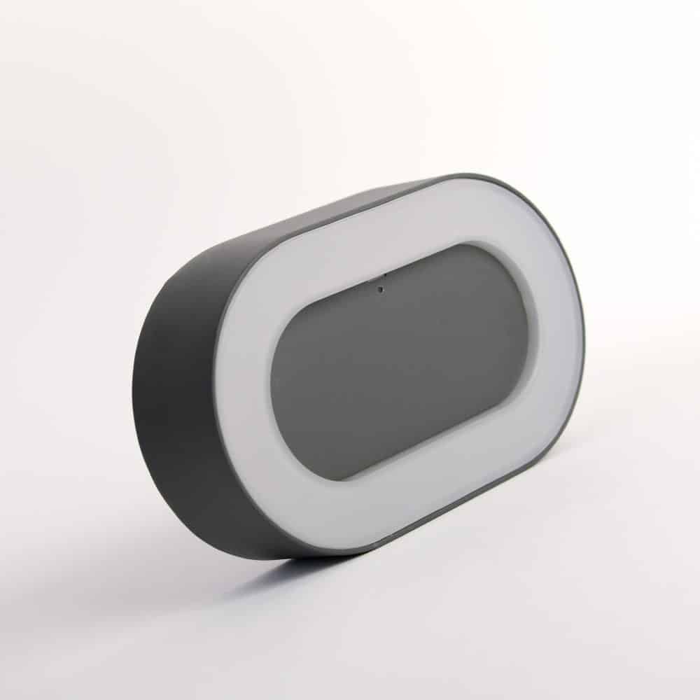 Aplica LED antracit ovala IP54, 8W, 202x123mm, 4000K, HEPOL