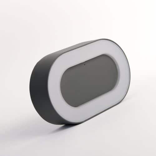Aplica LED antracit ovala IP54, 8W, 202x123mm, 4000K, HEPOL