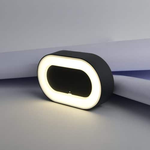 Aplica LED antracit ovala IP54, 8W, 202x123mm, 4000K, HEPOL