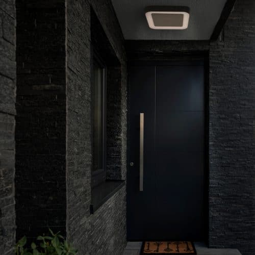 Aplica LED antracit patrata IP54, 10W, 202x202mm, 4000K, HEPOL