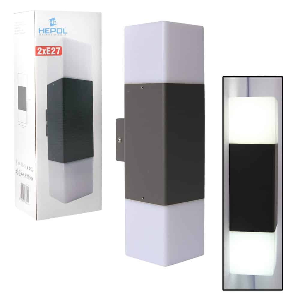 Aplica perete exterior IP54, 2XE27, max. 15W, 111x82x290mm