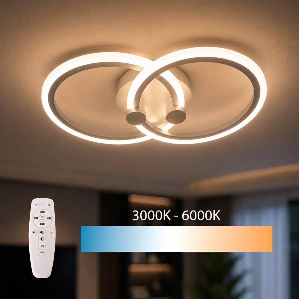 Aplica LED perete 2x16W, rotunda, dimabila, temperatura culoare ajustabila 3000K-6000K