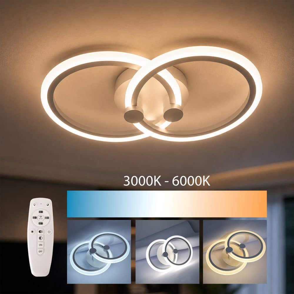 Aplica LED perete 2x16W, rotunda, dimabila, temperatura culoare ajustabila 3000K-6000K