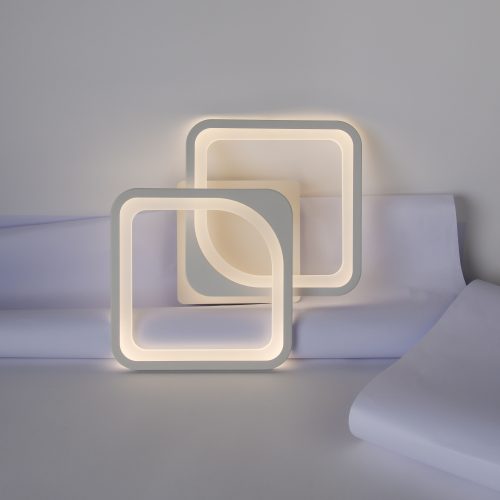 Aplică LED perete 2x16W, pătrată, dimabil, temperatură culoare ajustabilă 3000K-6000K