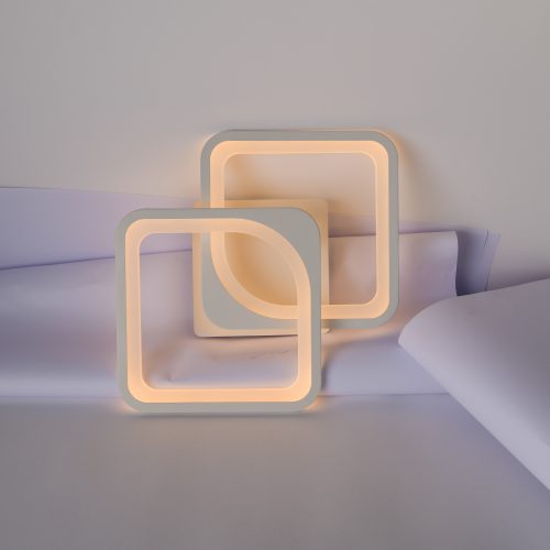 Aplică LED perete 2x16W, pătrată, dimabil, temperatură culoare ajustabilă 3000K-6000K