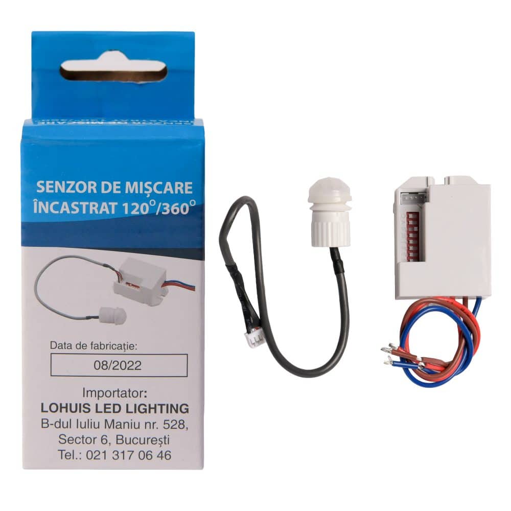 Senzor de miscare incastrat 120°/360° IP65 ST24