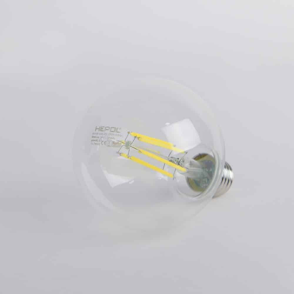 Bec LED G95 Filament, 4W, 800 lumeni, E27, lumină neutră
