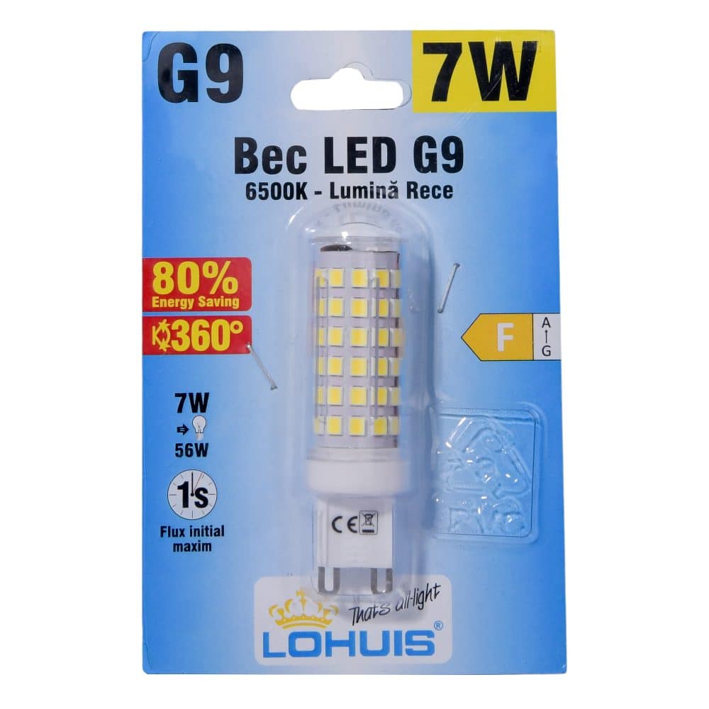 Bec LED LOHUIS, forma bulb, G9, 7W, 20000 ore, lumina rece