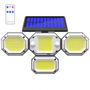 Proiector LED solar 30W, cu 4 reflectoare, senzor si telecomanda
