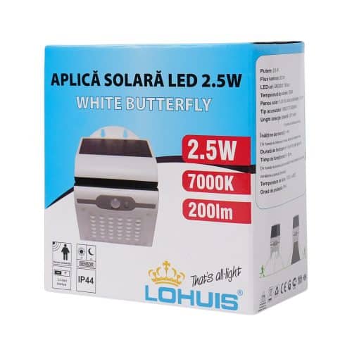 APLICA SOLARA LED 2.5W WHITE BUTTERFLY