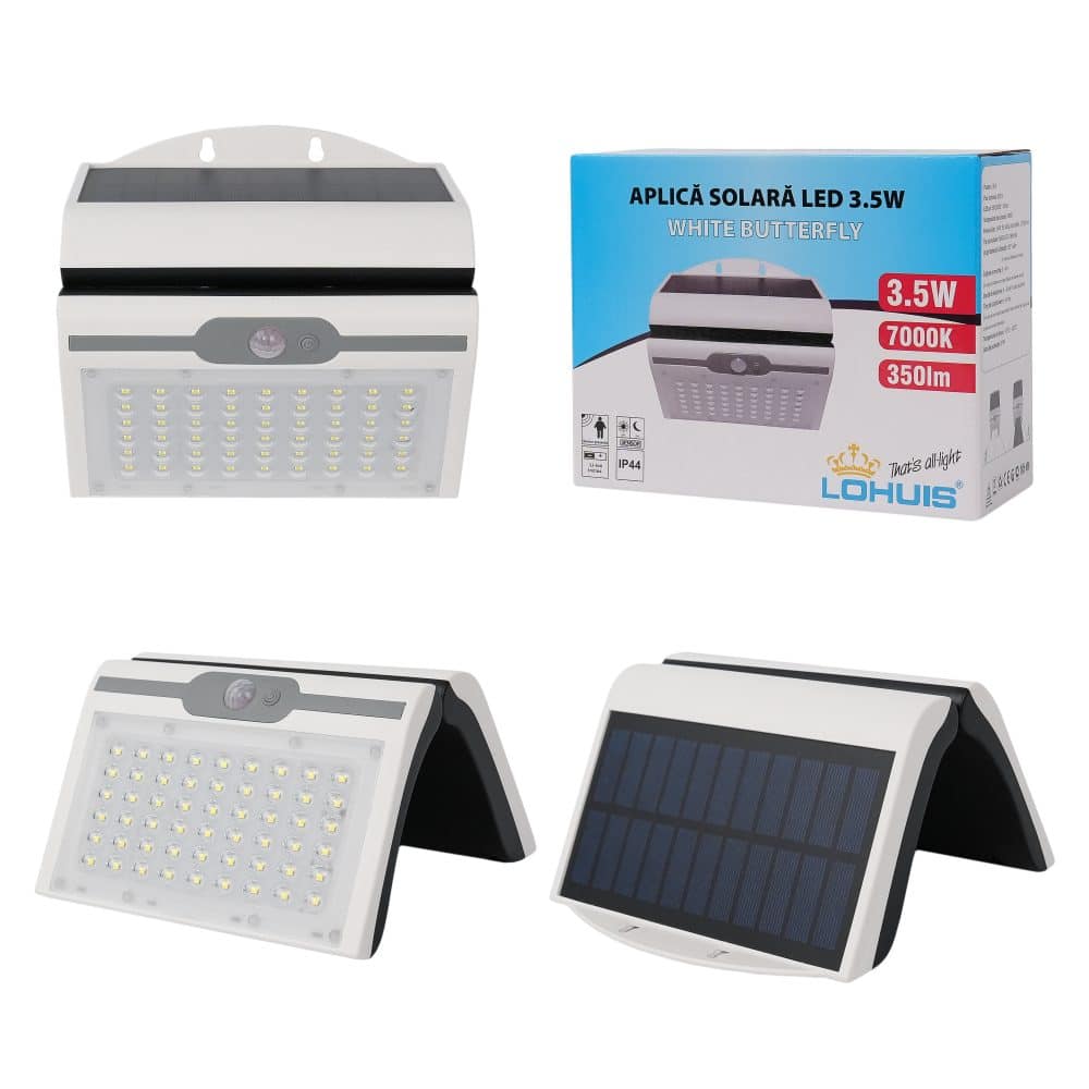 APLICA SOLARA LED 3.5W WHITE BUTTERFLY