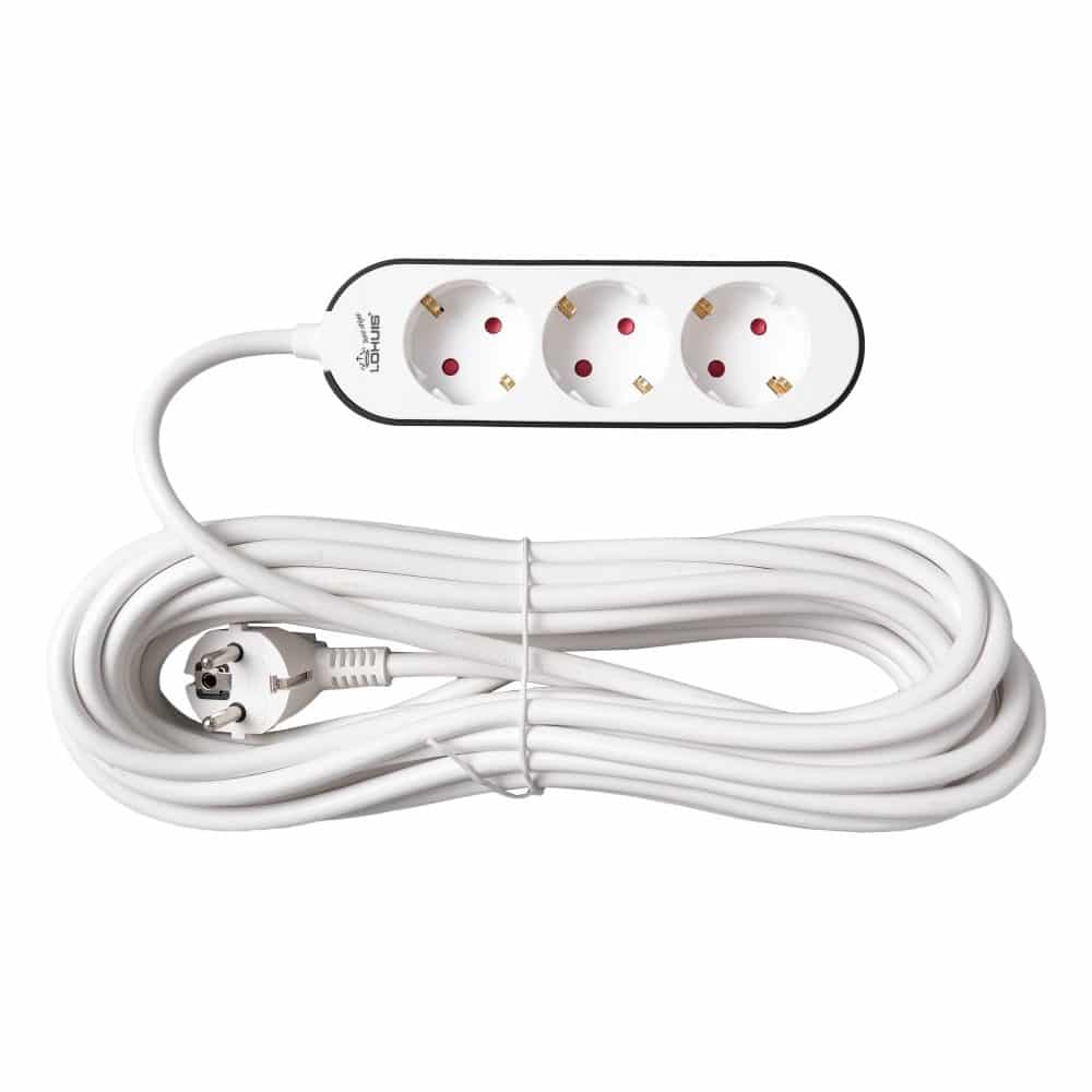 Prelungitor LOHUIS, 3 prize, protecție copii, 3×1.5mm², 10 m