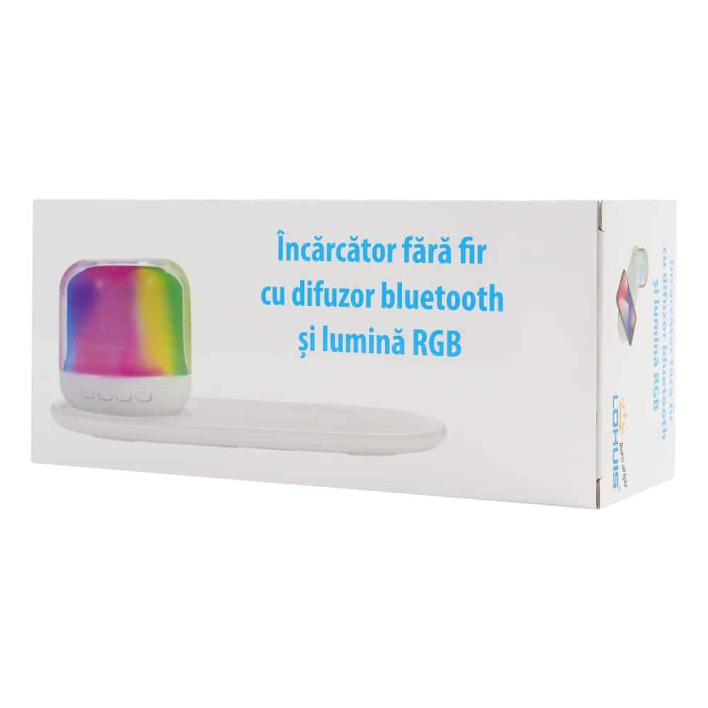Incarcator fara fir cu difuzor BT si lumina RGB