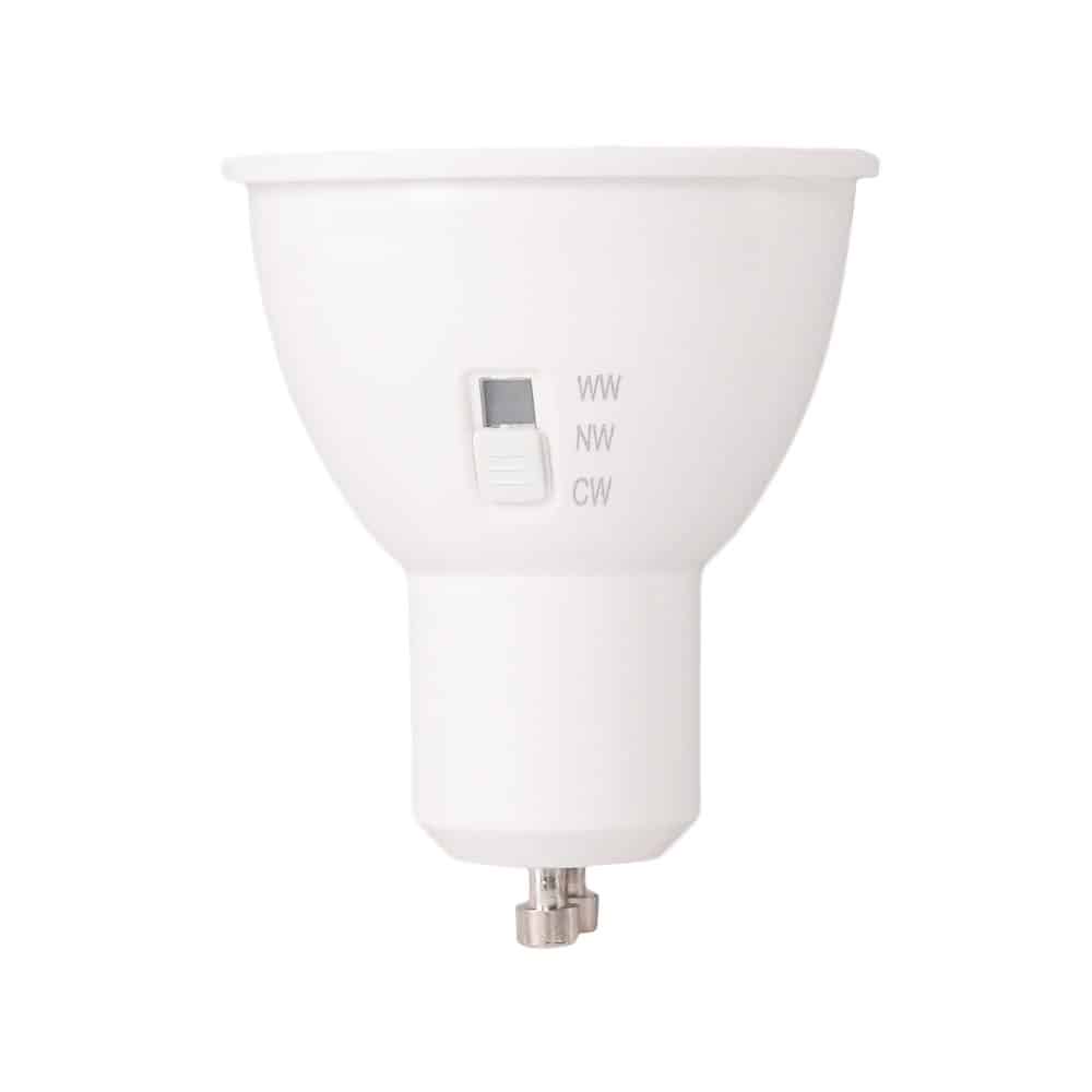Bec LED cu temperatura de culoare ajustabila GU10 6W -3000K/4000K/6500K
